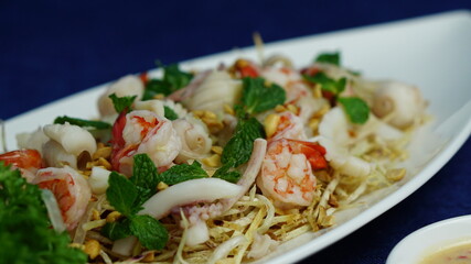 Vietnamese traditional dishes in a restaurant.