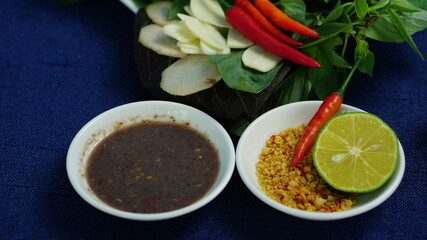 Vietnamese traditional dishes in a restaurant.