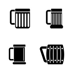 beer glass icon set vector sign symbol