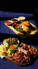 Vietnamese traditional dishes in a restaurant.