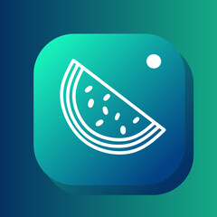 Watermelon mobile app icon logo display design