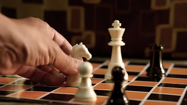 Chess game until the end. The Black team lost.