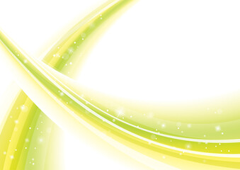 曲線が交差する抽象的なイラスト　黄緑