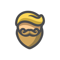 Hipster Silhouette Boy Vector icon Cartoon illustration