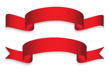 Retro red ribbons. Xmas background. Vector design template. Stock image. EPS 10.