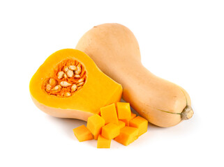 Butternut squash isolated on white background
