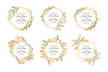 floral gold frame design.