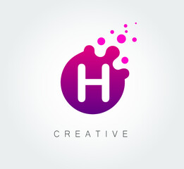 Dots Letter H Logo. H Letter Design Vector with Dots.