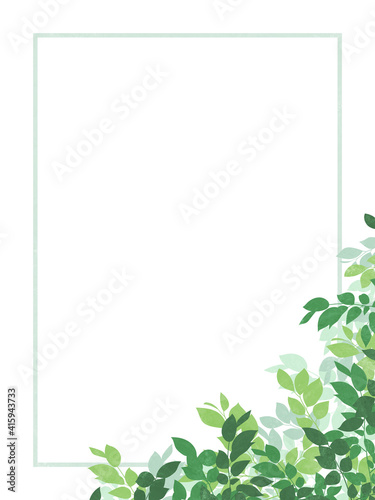 葉のシルエット フレーム 装飾 縦長 Wall Mural Chie 葉のシルエット フレーム 装飾 縦長 Wall Mural Chie