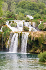 Naklejka premium Croatia. Skradinski buk swimming area of Krka National Park.