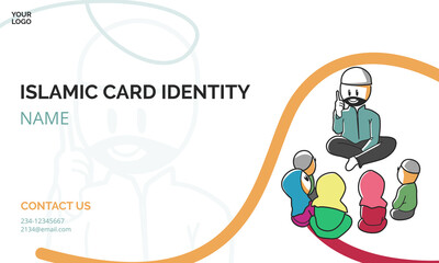 happy ramadan mubarak greeting concept with people character for web landing page template, banner, presentation, social, business card. Islamic Education flat design vector illustration