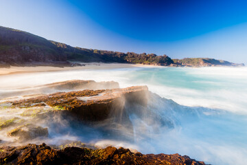 Coastline along Bingie Beach in Eurobodalla National Park