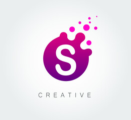 Dots Letter S Logo. S Letter Design Vector with Dots.