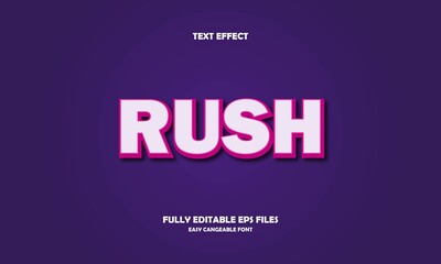 Editable text effect rush title style