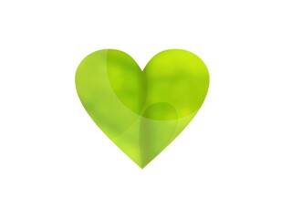 The green heart is a symbol of love for the earth and the environment