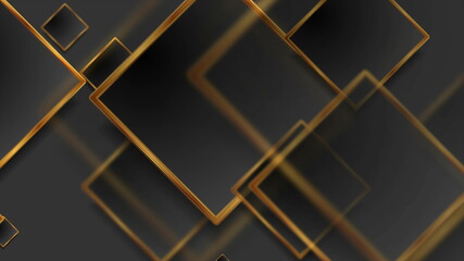 Black and bronze squares abstract geometric background