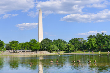Washington Monument as seen from Constitution Park in Washington D.C. United States of America