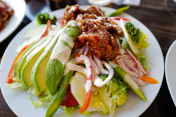 chicken with salad