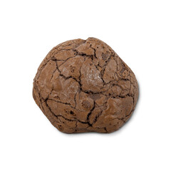 Top view of soft dark chocolate brownie cookies isolated on white background with clipping paths.