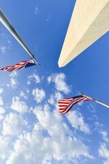 Washington Monument and flapping US lags - Washington D.C. United States of America