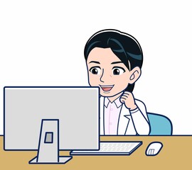 白衣を着た女性の研究員