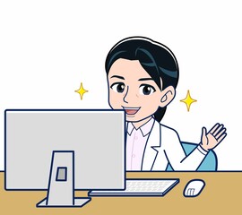 白衣を着た女性の研究員