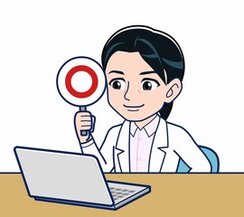 白衣を着た女性の研究員