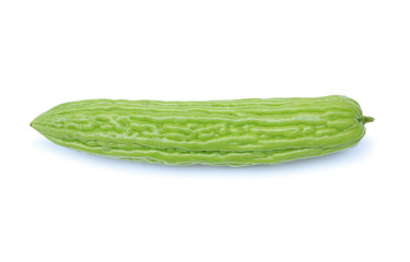 Bitter melon isolated on white background. Bitter gourd with clipping path