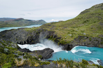 waterfall in the mountains