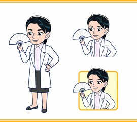 白衣を着た女性の先生