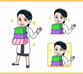 白衣を着た女性の先生