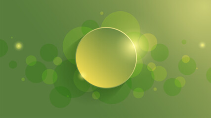 Abstract geometric background with green gradient circle background