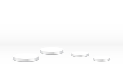 blank round pedestal for outstanding luxury product advertising display on white gradient lighting background