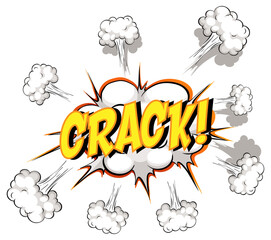 Comic speech bubble with crack text