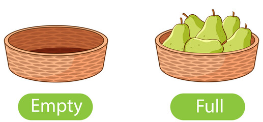 Opposite words with empty and full