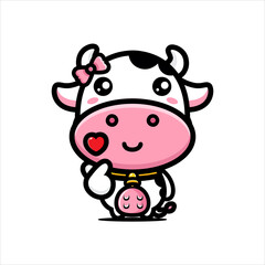 cute cow cartoon vector design
