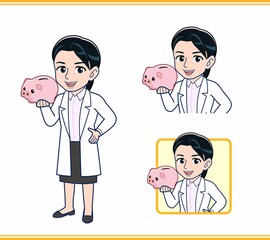 白衣を着た女性の先生