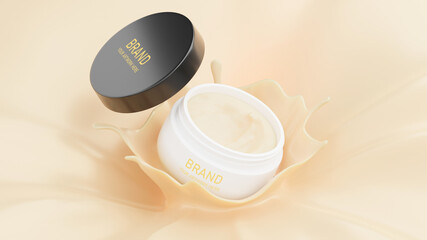3d render of cosmetic cream for mockup branding