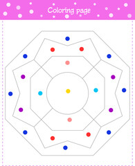  Coloring pages for kids. Color in with the color shown in the picture