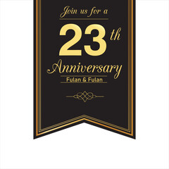 23 Year Anniversary Logo Vector Template Design Illustration