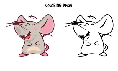 Laughing Mouse Coloring Page and Book