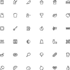 icon vector icon set such as: taste, cut, flour, metal, sliced, korean, korea, summer, liquor, dough, piece, chile, junk, olive, orange fruit, media, salmon, mixer, rigatoni, oil, popular