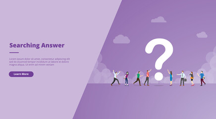 searching or search for answers concept for website design template banner or slide presentation cover