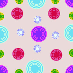 multicolored circle on a pink background