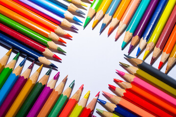 color pencil forming a box on white background