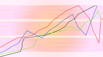 graph on red background business chart vector