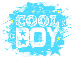 Cool boys typography print for t shirt. Kids background for textile.