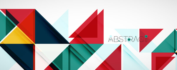 Geometric abstract background. Techno color triangle shapes. Vector illustration for covers, banners, flyers and posters and other designs
