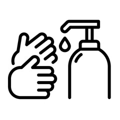 Simple hand washing symbol on white background.
