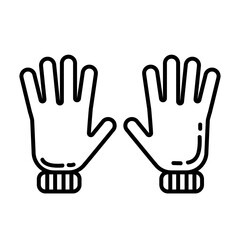 Obraz premium Pair of gloves flat line icon. Casual clothing piece element vector stock isolated image on white background. Glyph pictogram for web, mobile, infographics